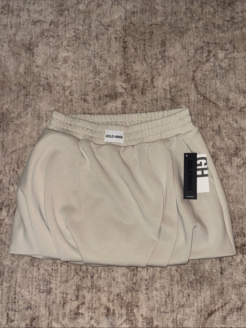 Gold Hinge Cream Mini Bubble Skirt